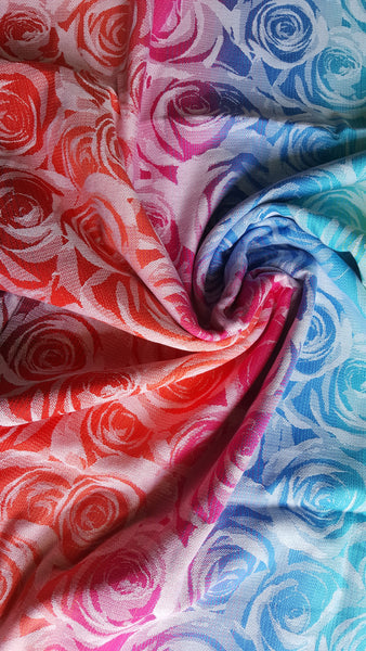 Natibaby Roses White Rainbow Woven Wrap