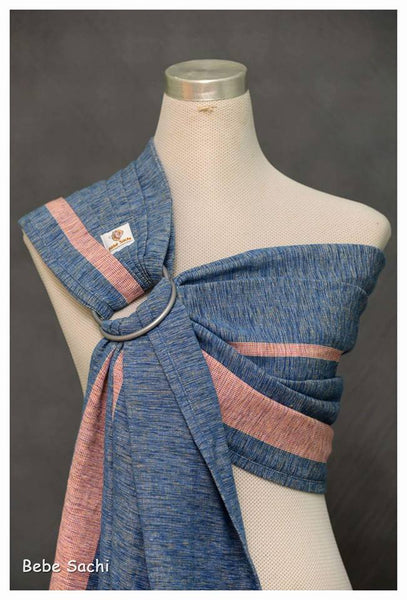 Exclusive! Bebe Sachi Ring Sling - Seroja Biru (Pink Rails)