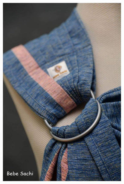 Exclusive! Bebe Sachi Ring Sling - Seroja Biru (Pink Rails)