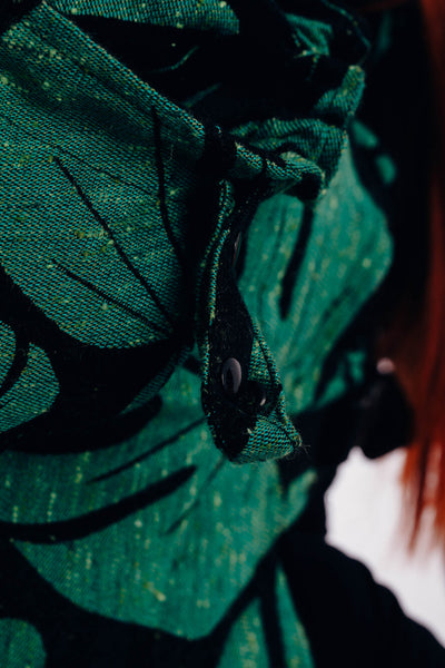 LennyGo Ergonomic Carrier, Baby Size, jacquard weave 78% cotton 22% silk - MONSTERA - URBAN JUNGLE