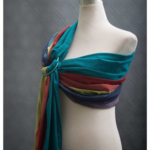 Bebe Sachi Ring Sling – Cyan/Rainbow