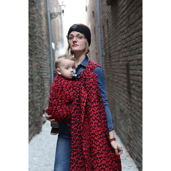Yaro Pussycat Ultra Black Red Tencel glam ring sling