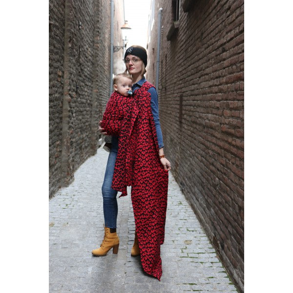 Yaro Pussycat Ultra Black Red Tencel glam ring sling