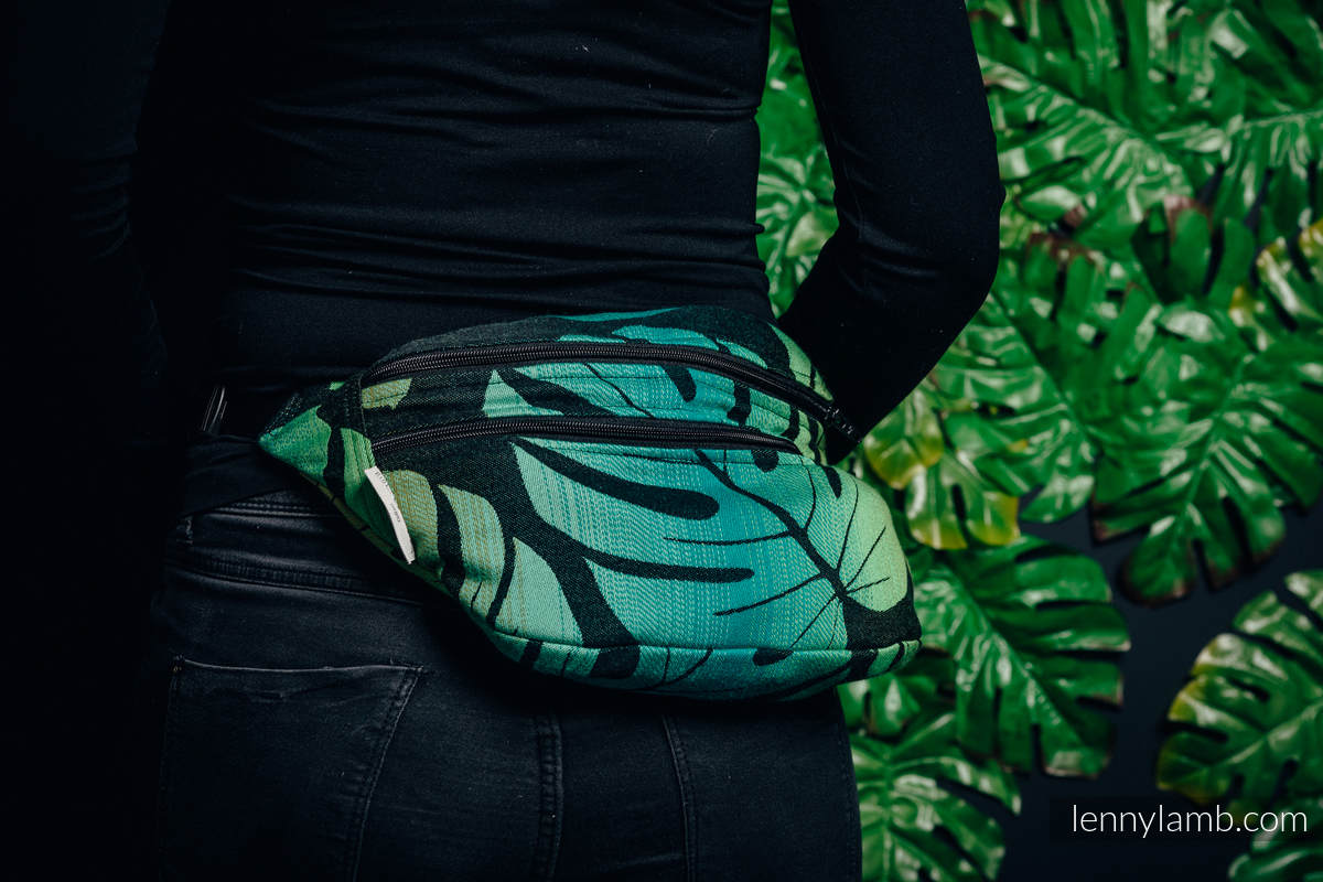 Waist Bag made of woven fabric, size large (100% cotton) - MONSTERA