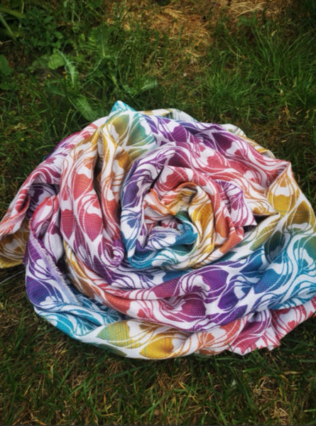 Yaro La Fleur Trinity Caribbean Rainbow Cupro Tencel Linen Woven Wrap