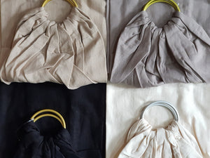 Okrosh Ring Slings (soft linen and viscose fabric)(Black, coffee, yellow)